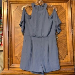 One clothing blue off the shoulder romper